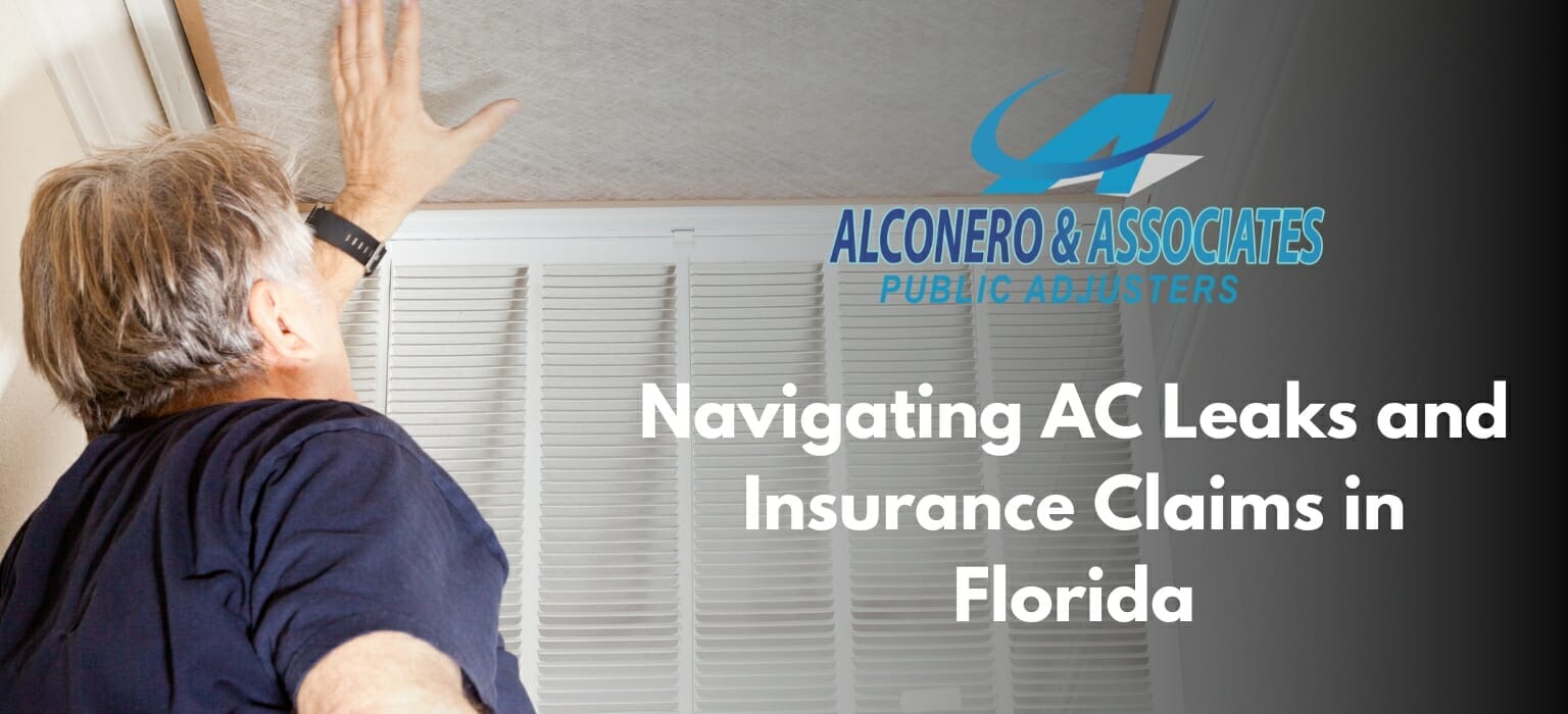 Florida Homeowner Inspecting AC Leak Damage